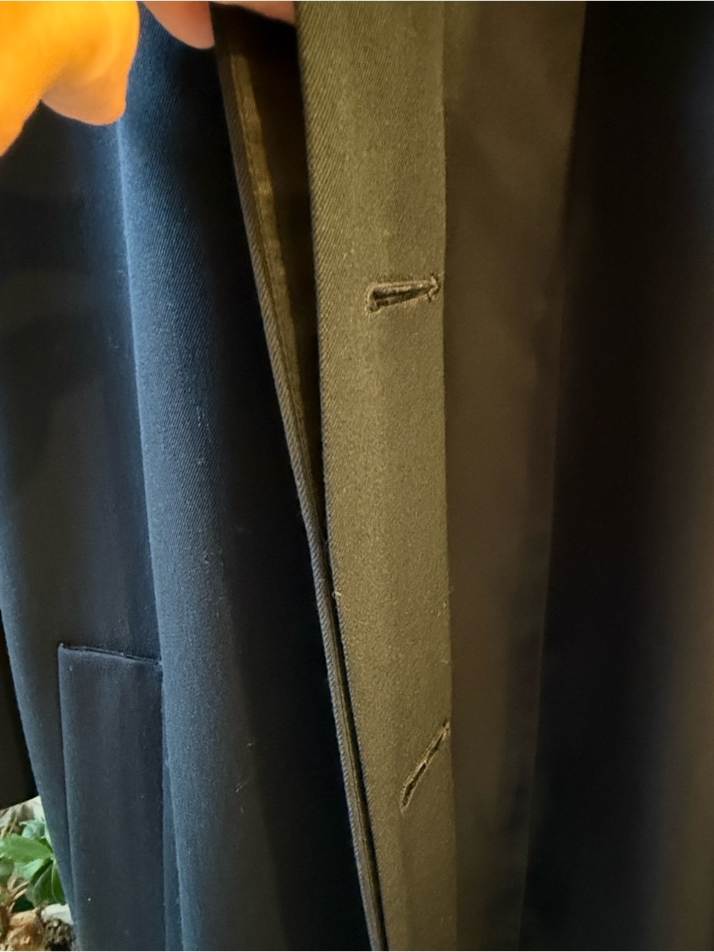 Vintage Christian Dior Navy Wool Trench Coat Sz 4 (Fits US 10 /12) - Picture 6 of 11